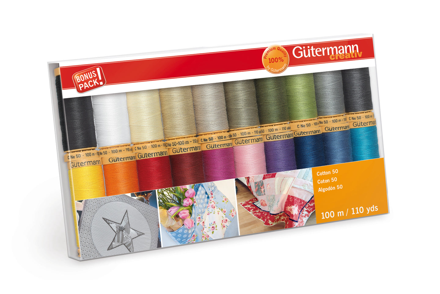 Gutermann Cotton Thread Set, Assorted, 20 Spools